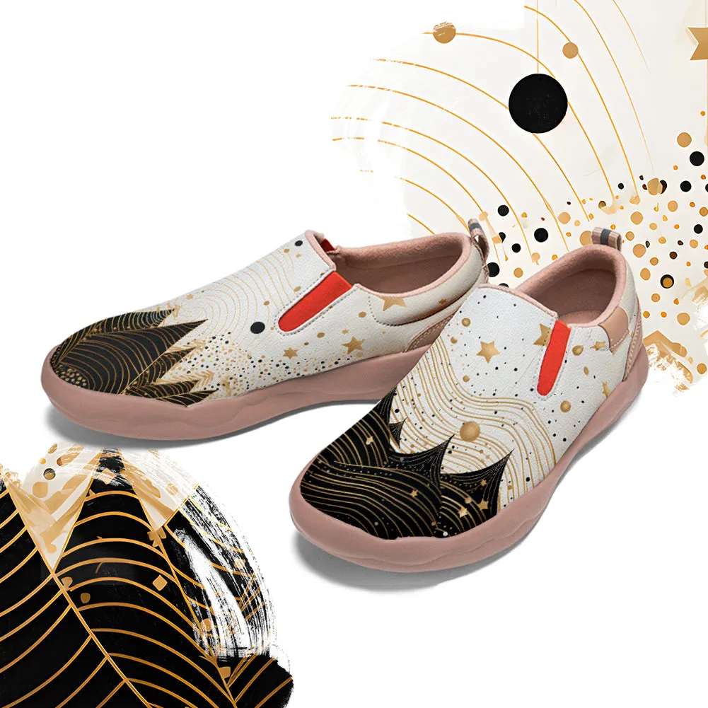 Abstract Christmas Tree Kids Slip On