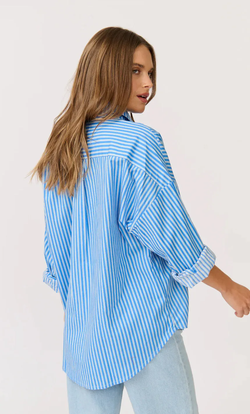 CARTEL AND WILLOW Tammy Shirt Ocean Stripe