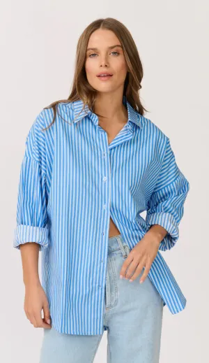 CARTEL AND WILLOW Tammy Shirt Ocean Stripe