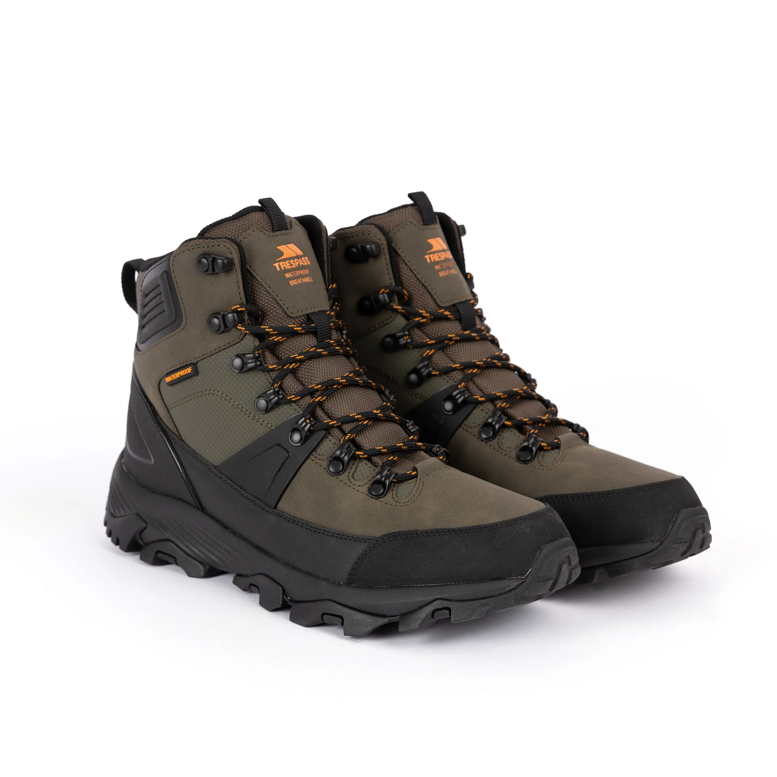 Conrad Mens Waterproof Walking Boots in Olive