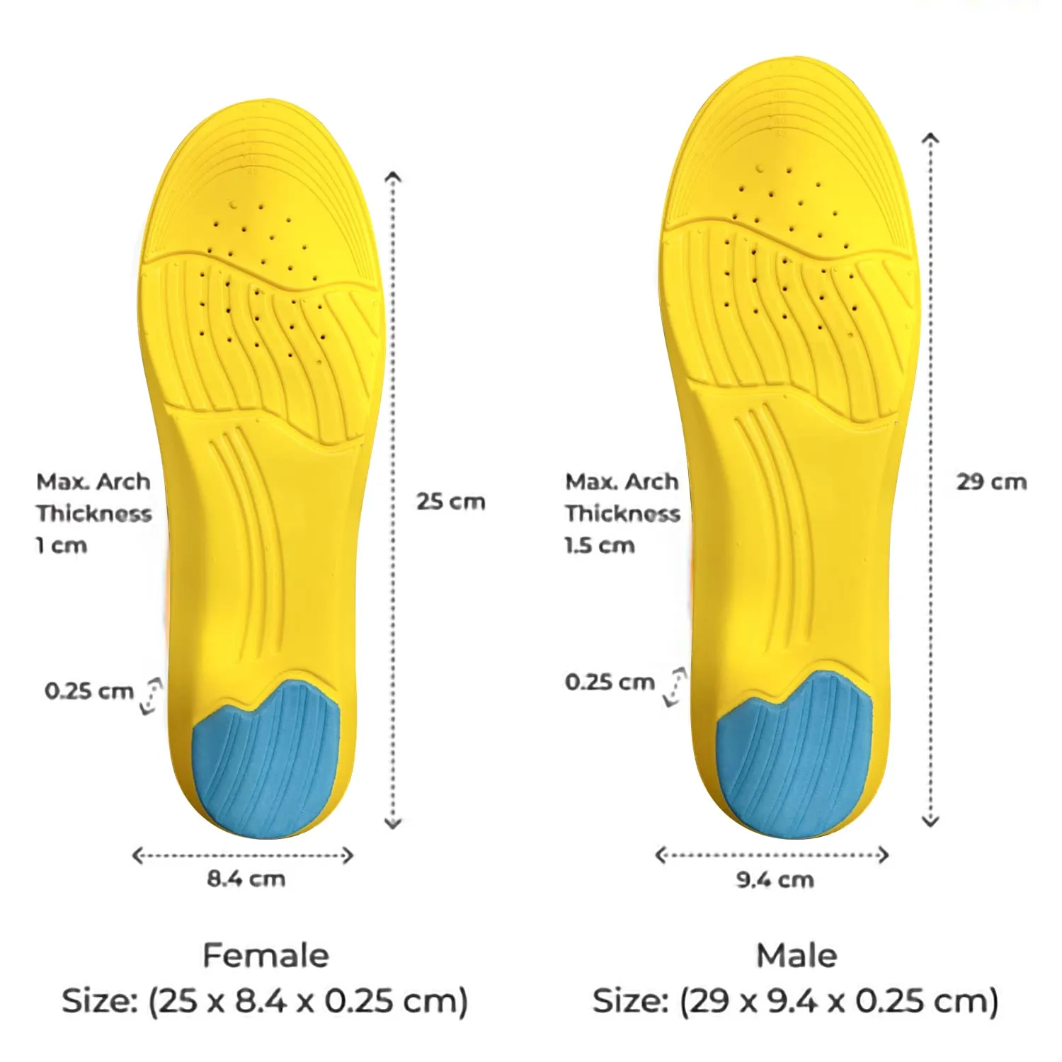 Dr Foot Gel Insoles Pair | For Walking, Running, Sports Shoes | All Day Comfort Shoe Inserts With Dual Gel Technology | Ideal Full-Length Sole For Every Shoe For Unisex- 1 Pair (Size - L) (Pack of 10)