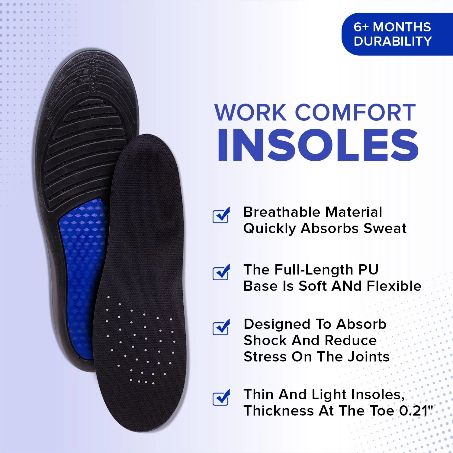 Dr Foot | Insole for Shoes Men | Arch Support for Flat Feet | Shoe Insole for Women | Flat Feet Arch Support Insole | Gel Insoles for Men | Work Insoles | All Day Comfort |Large |1 Pair-Pack Of 3