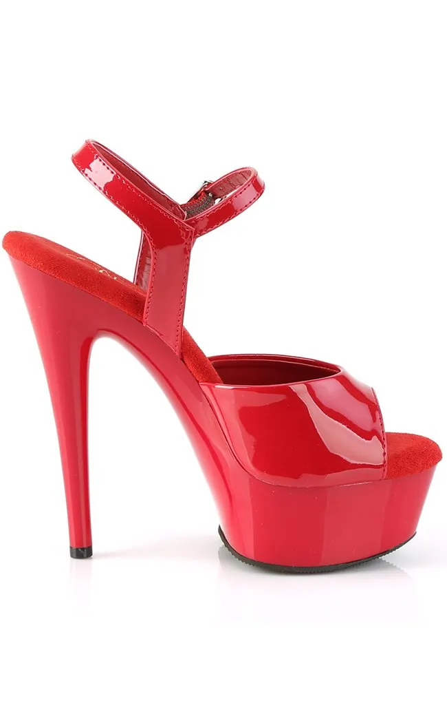 EXCITE-609 Red Patent Platform Heels