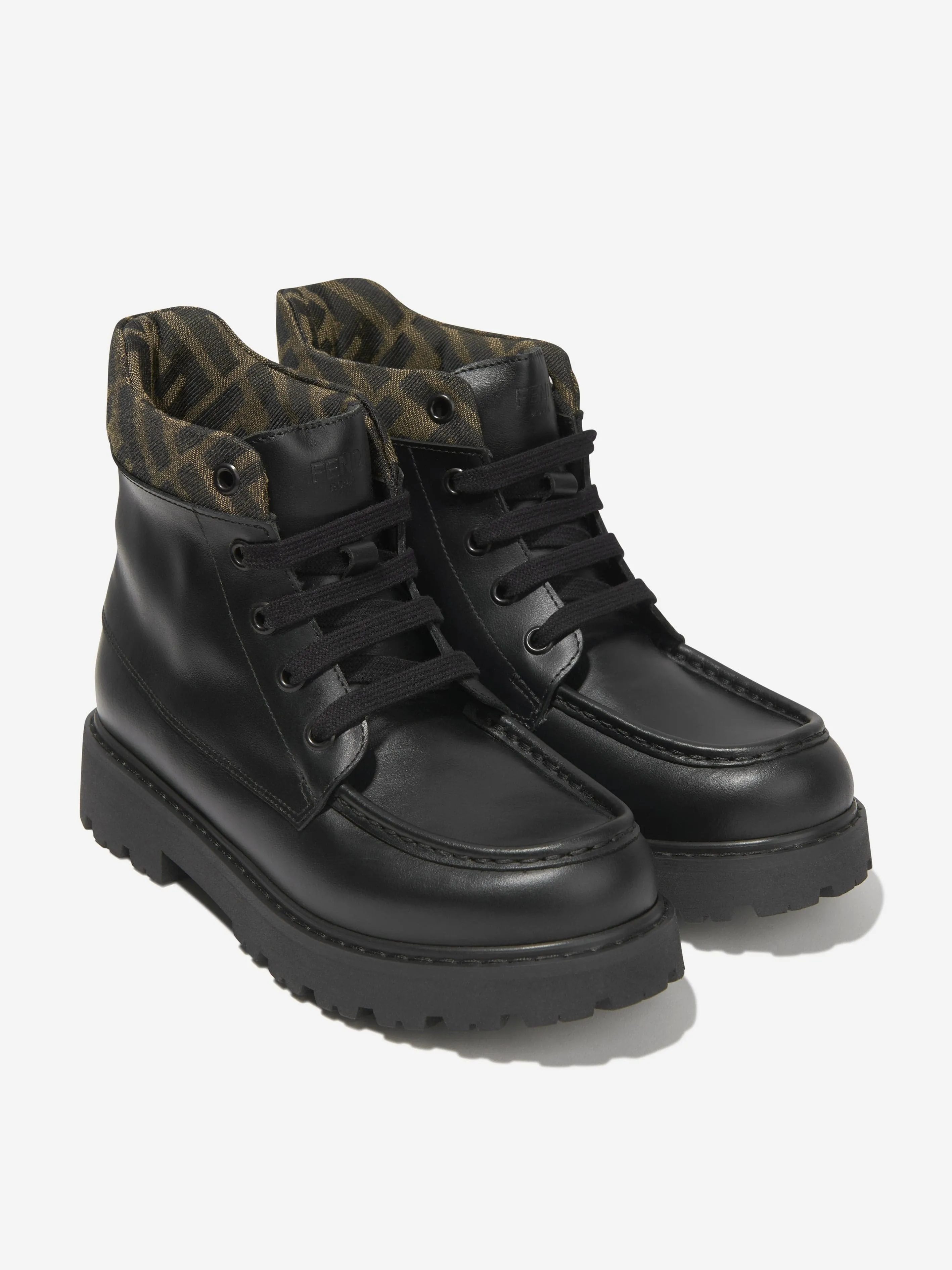 Fendi Kids Leather FF Logo Boots