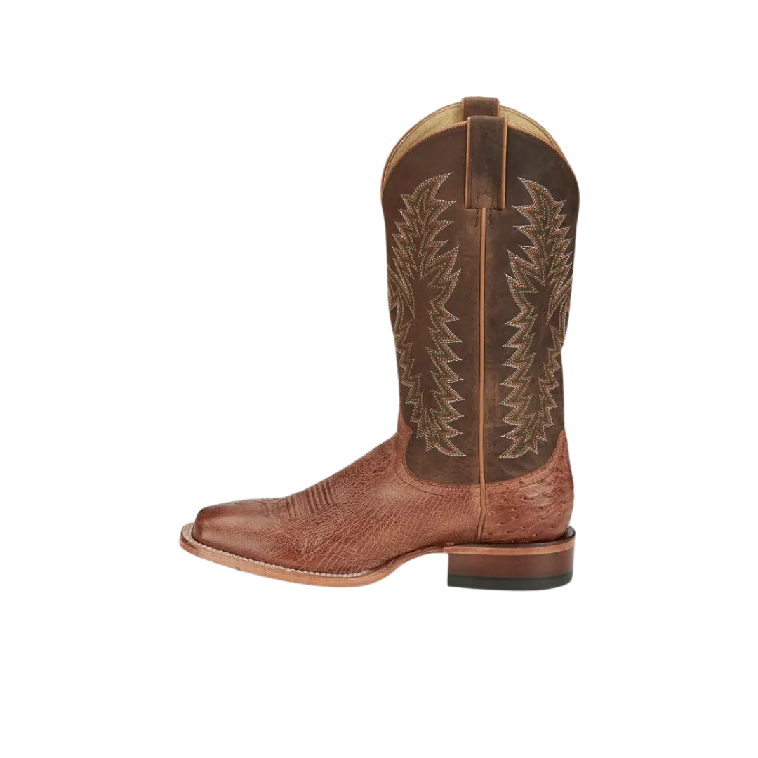 Justin Men's Breck Smooth Ostrich Cognac Vintage Boot