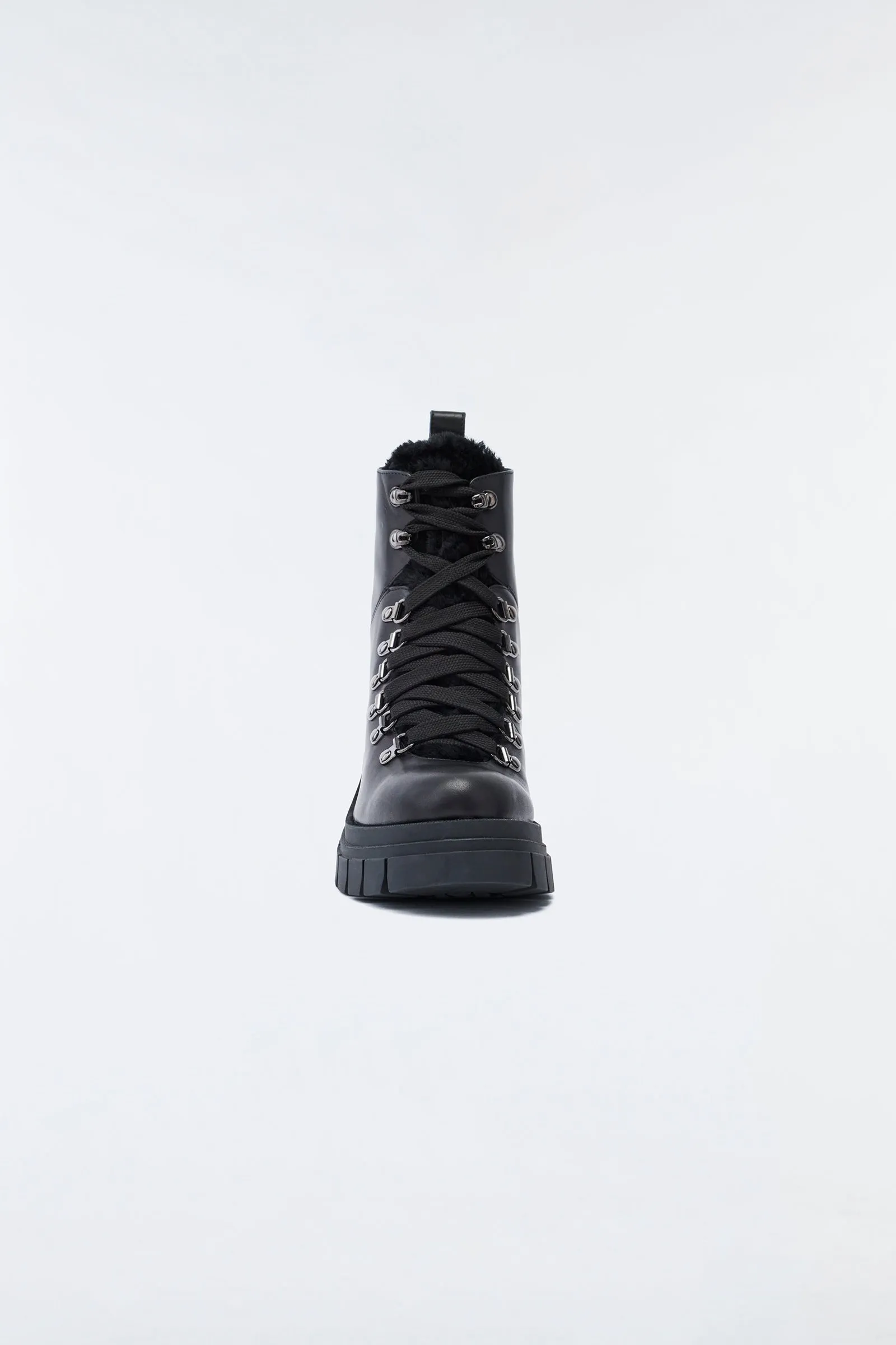 Mackage - Summit Shearling-Lined Leather Ankle Boot in Black