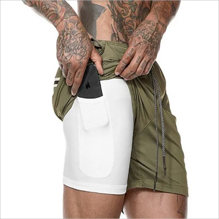 Mens 2 in 1 Fitness Running Shorts