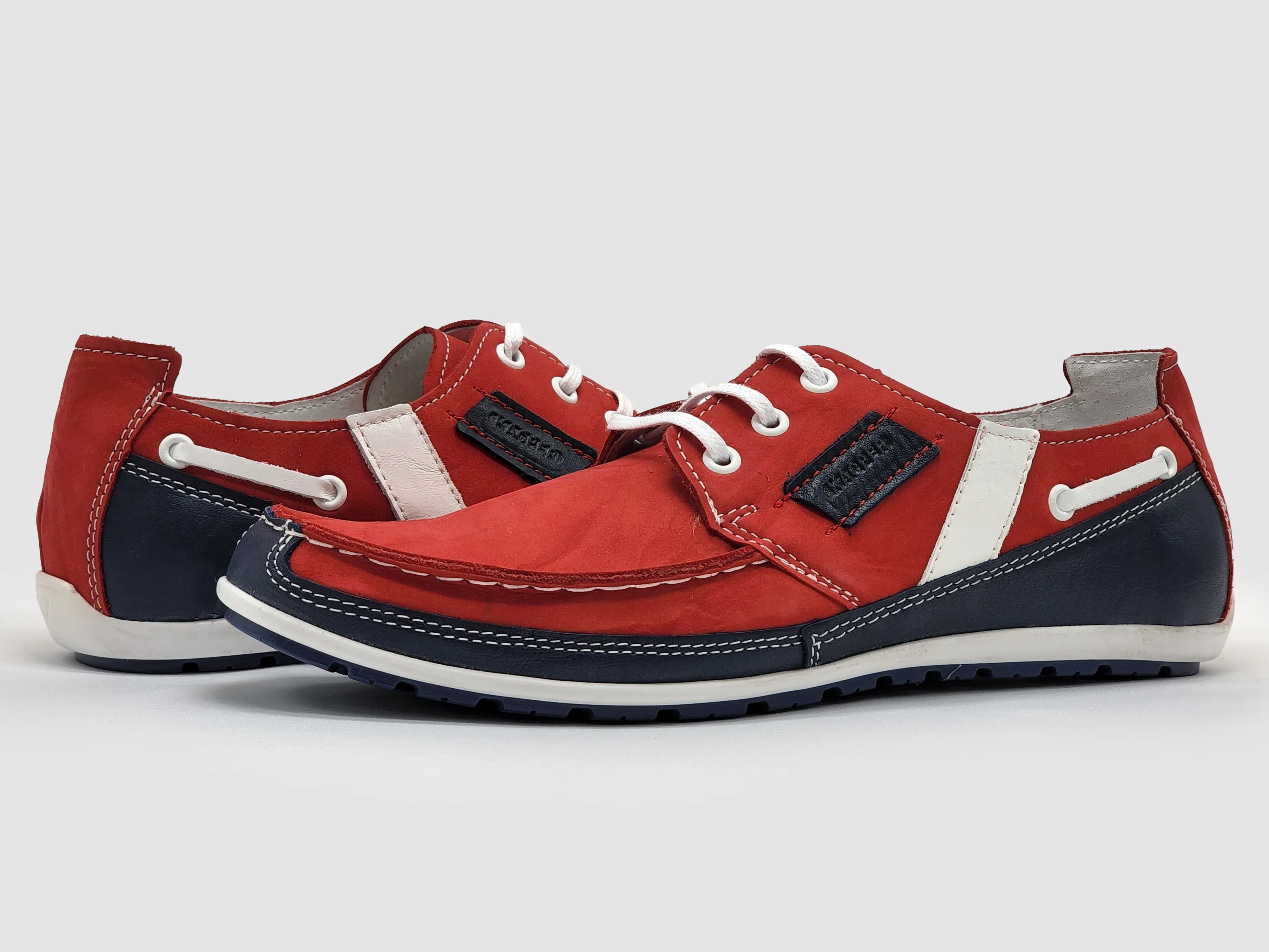 Men's Dockside Leather Boat Shoes - Red