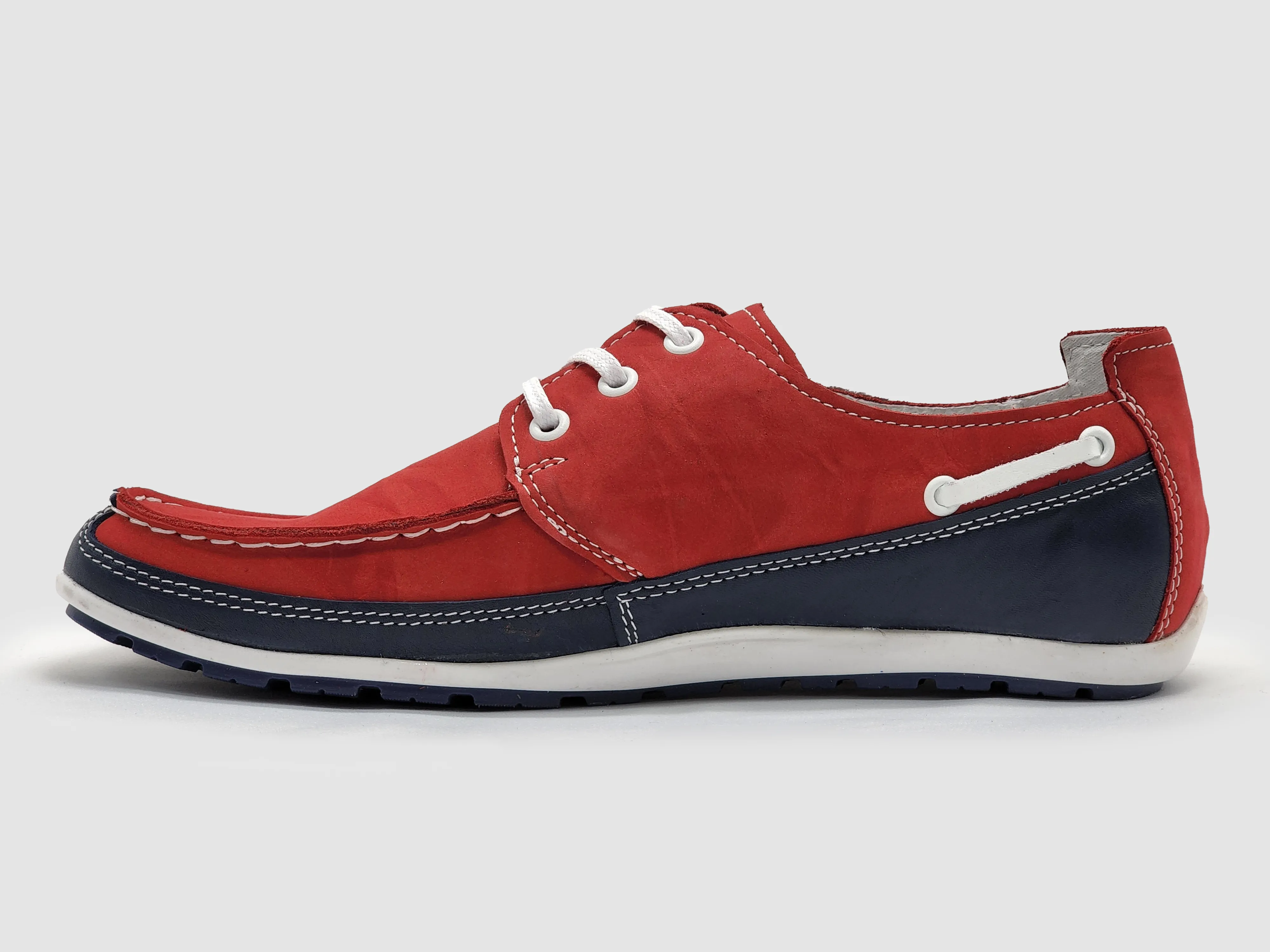 Men's Dockside Leather Boat Shoes - Red