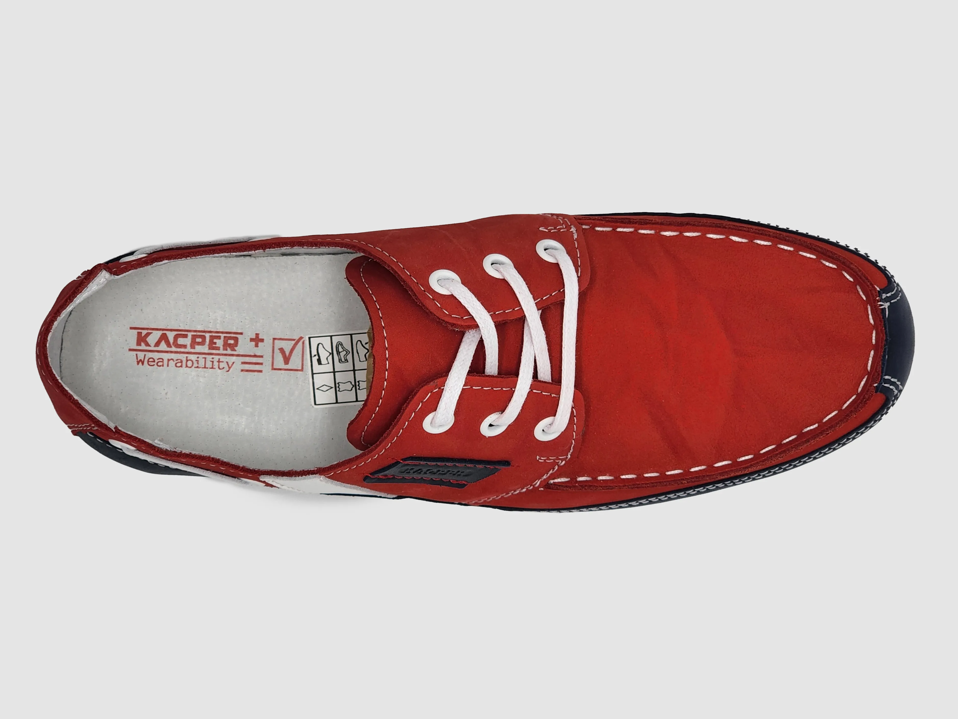 Men's Dockside Leather Boat Shoes - Red