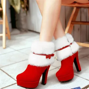 Mrs. Santa Claus Ankle Boots