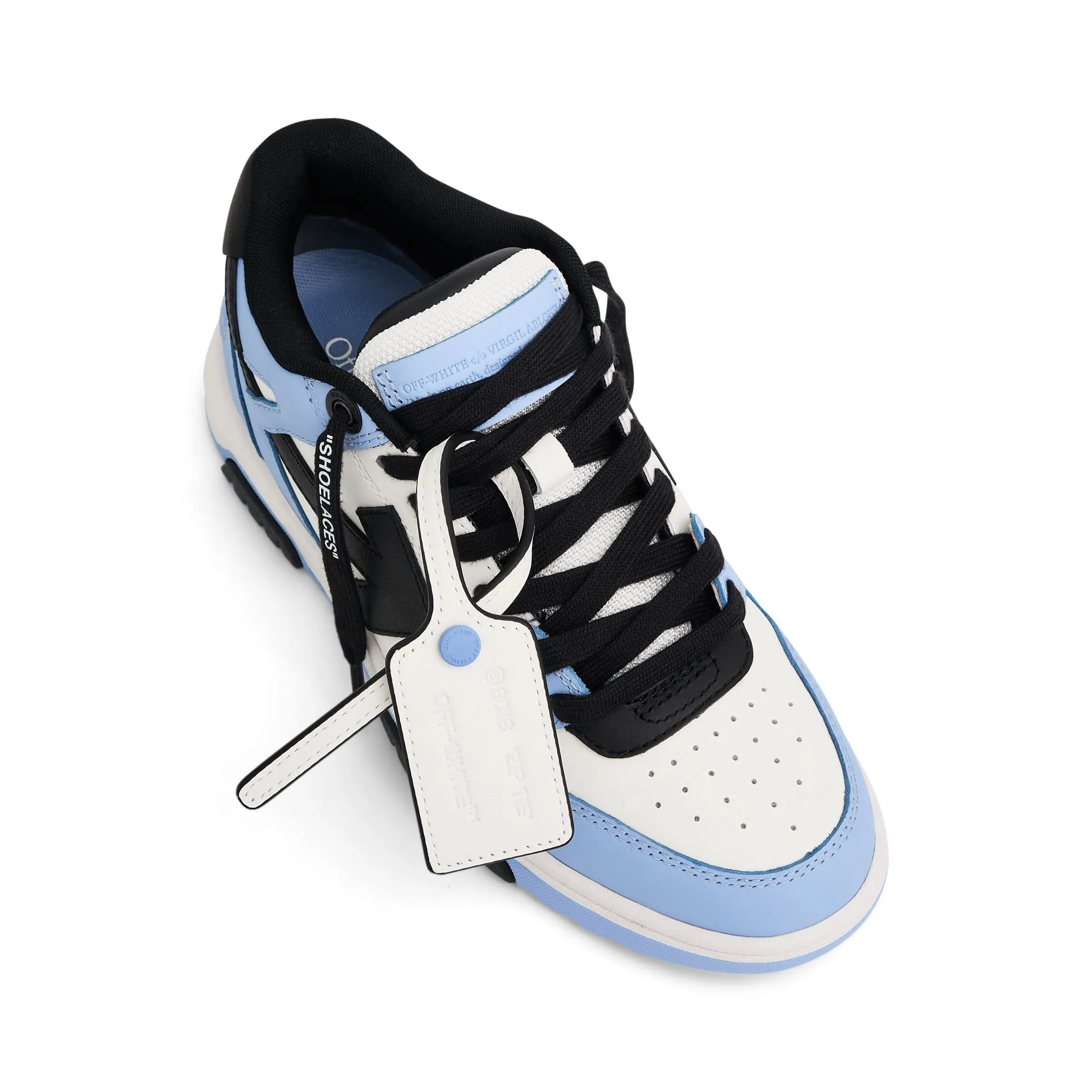 Mens Luxury Light Blue Calf Leather Sneakers - Out of Office Collection