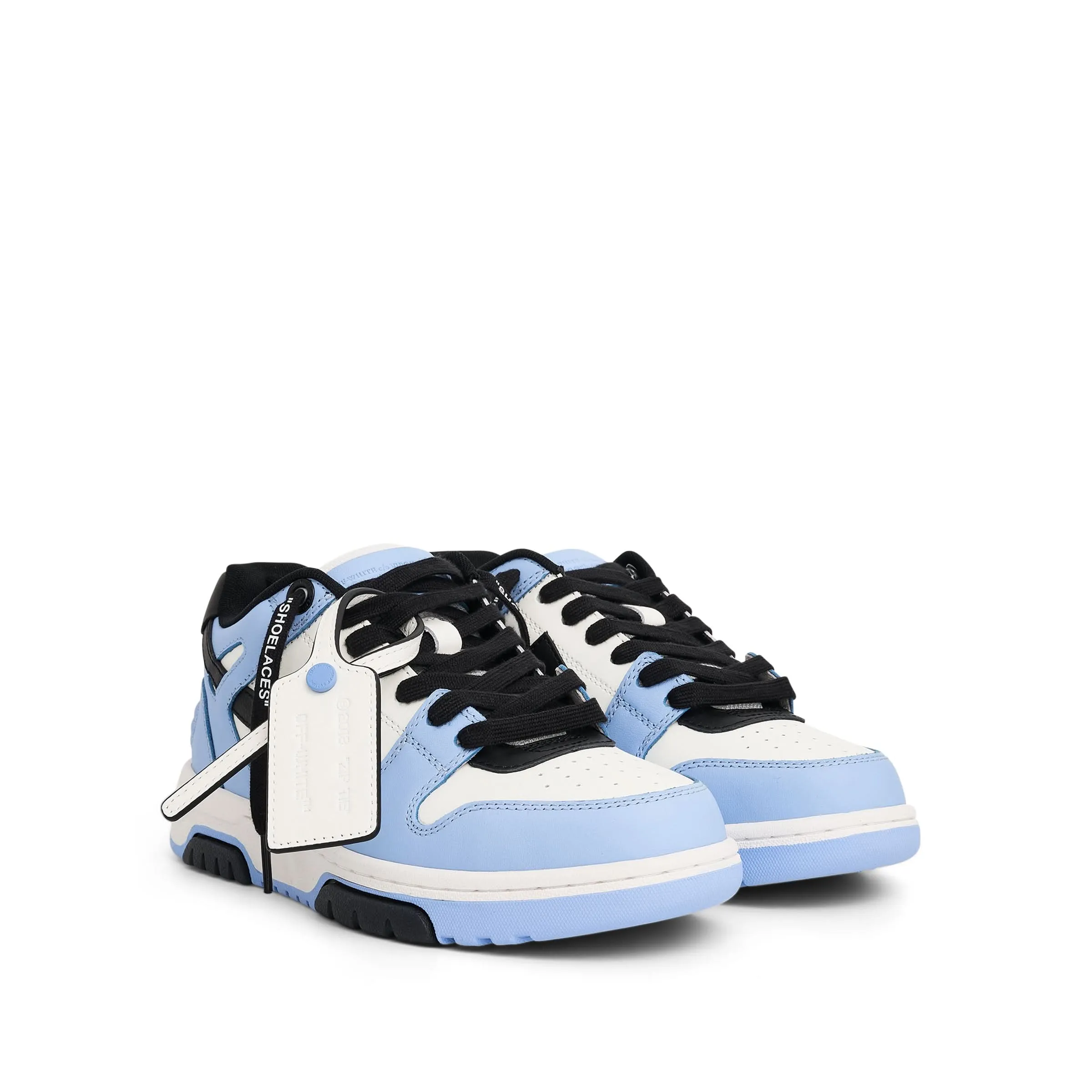 Mens Luxury Light Blue Calf Leather Sneakers - Out of Office Collection