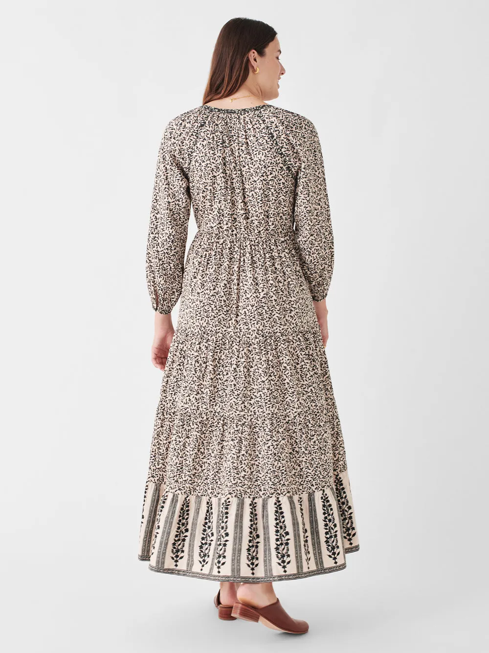 Phoebe Block Print Dress in Wildwood Vines