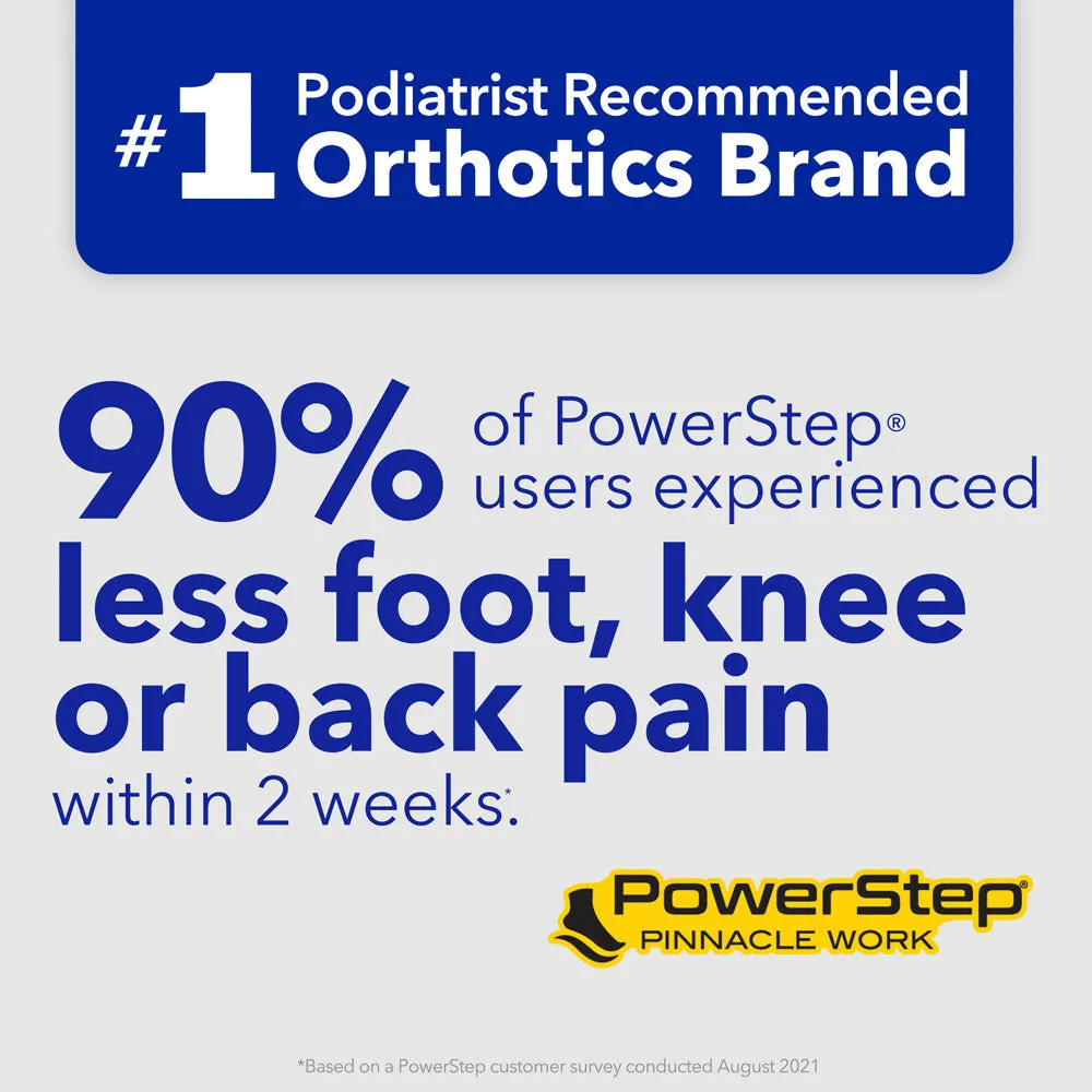 PowerStep Work Insoles | Work Boot Arch Support Orthotic for Standing All Day