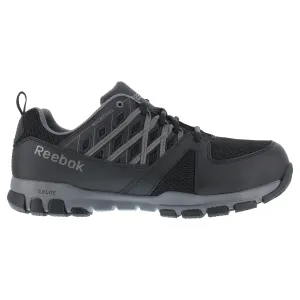 Reebok Womens Black Leather Work Shoes Athletic Oxford ST Sublite