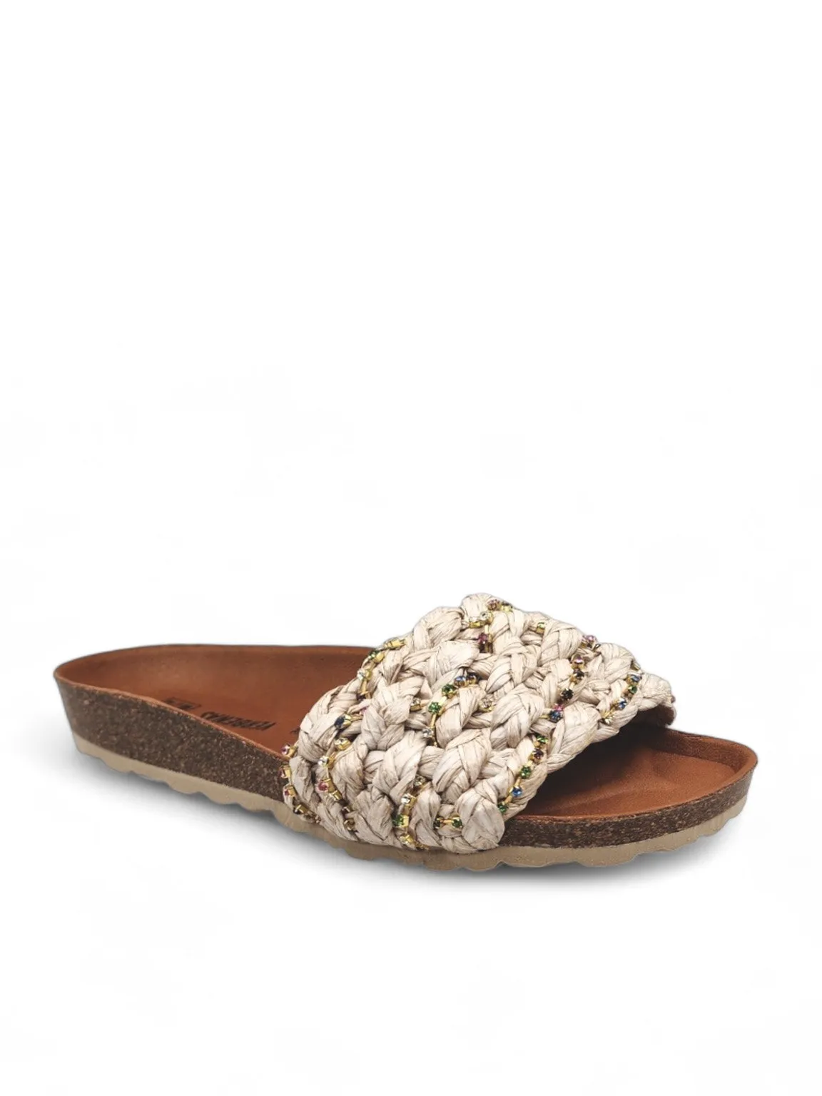 Reiko Breezy Raffia Slide Sandal