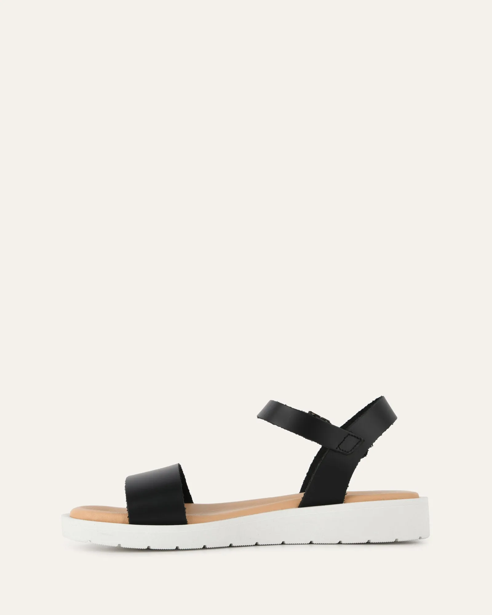 ROBIN FLAT SANDALS BLACK LEATHER