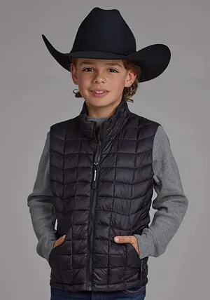 Roper Boy's Lightweight Puffer Vest (Black) - Children's Vest