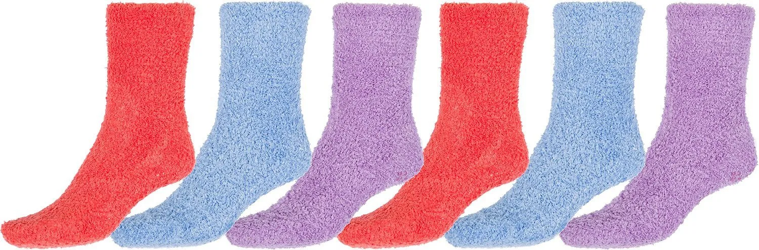 Sakkas Super Soft Anti-Slip Fuzzy Ankle Socks Value Assorted 6-Pack