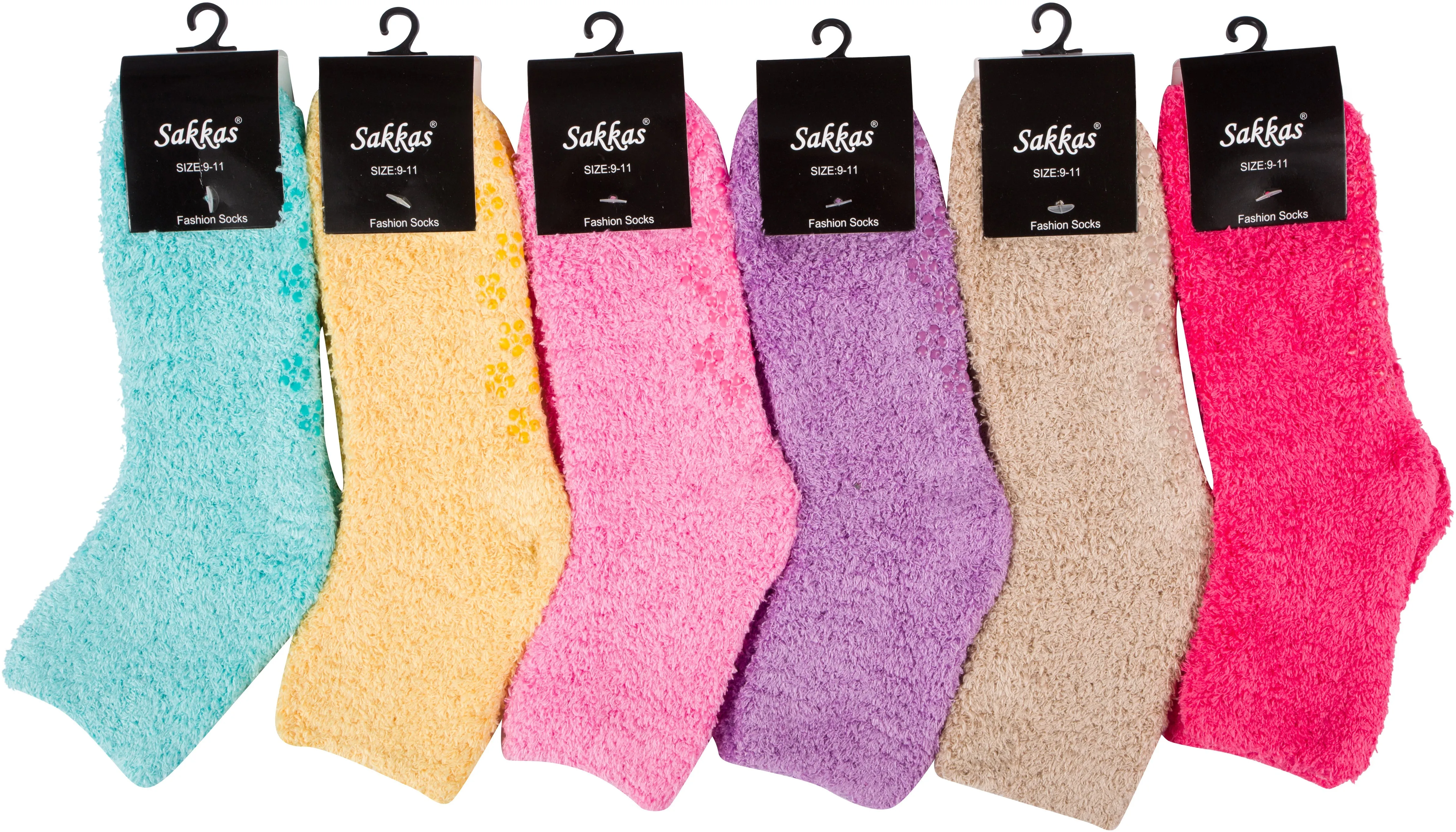 Sakkas Super Soft Anti-Slip Fuzzy Ankle Socks Value Assorted 6-Pack