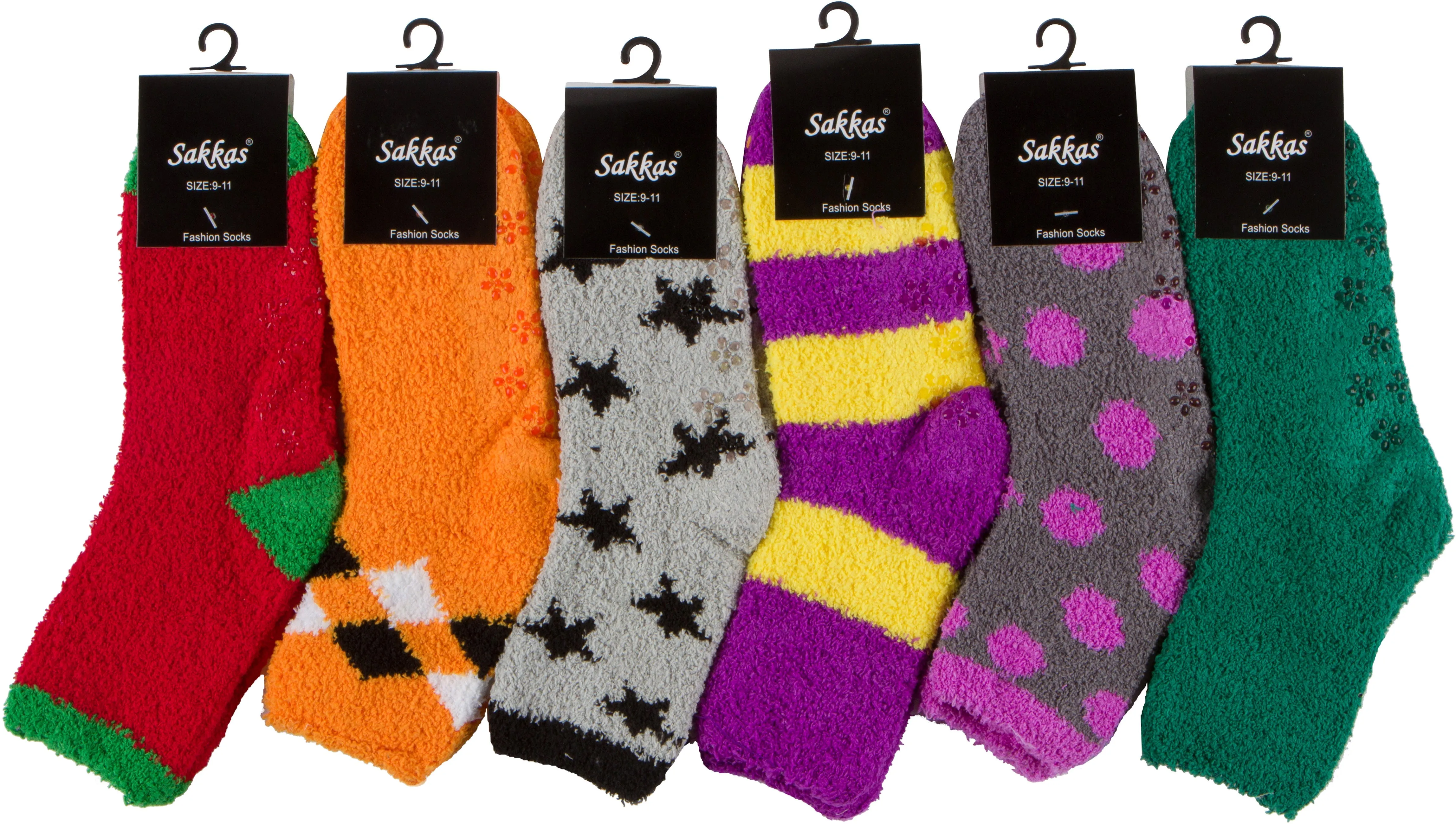 Sakkas Super Soft Anti-Slip Fuzzy Ankle Socks Value Assorted 6-Pack