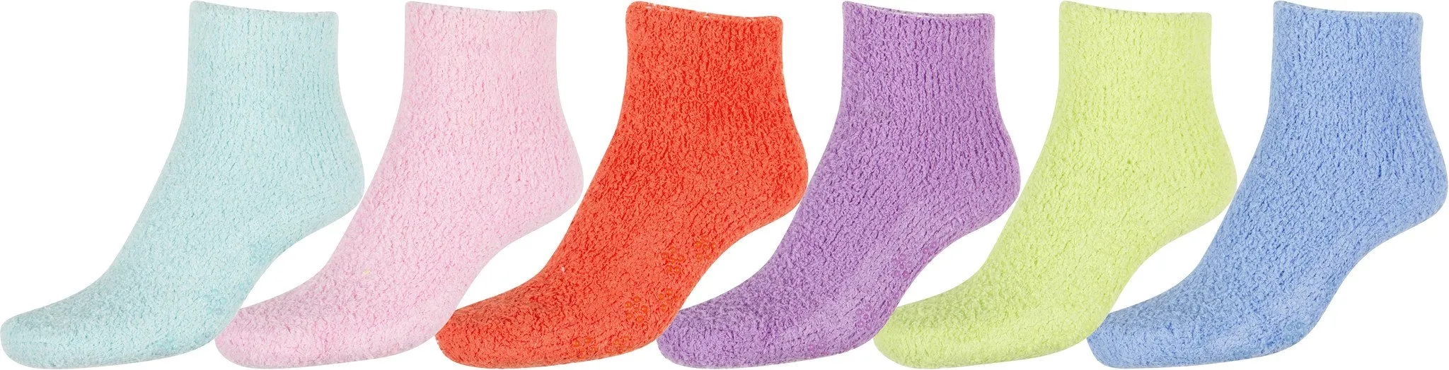 Sakkas Super Soft Anti-Slip Fuzzy Ankle Socks Value Assorted 6-Pack