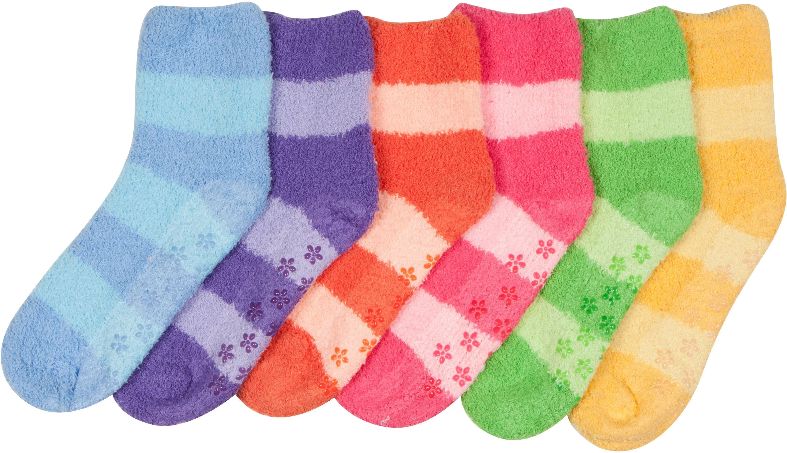 Sakkas Super Soft Anti-Slip Fuzzy Ankle Socks Value Assorted 6-Pack