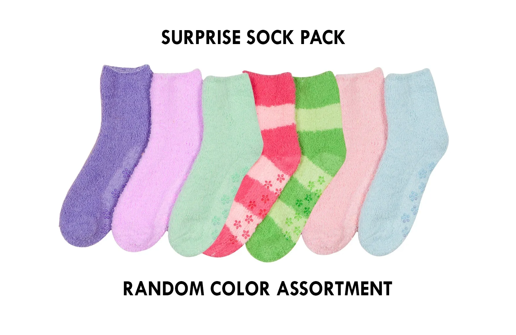 Sakkas Super Soft Anti-Slip Fuzzy Ankle Socks Value Assorted 6-Pack