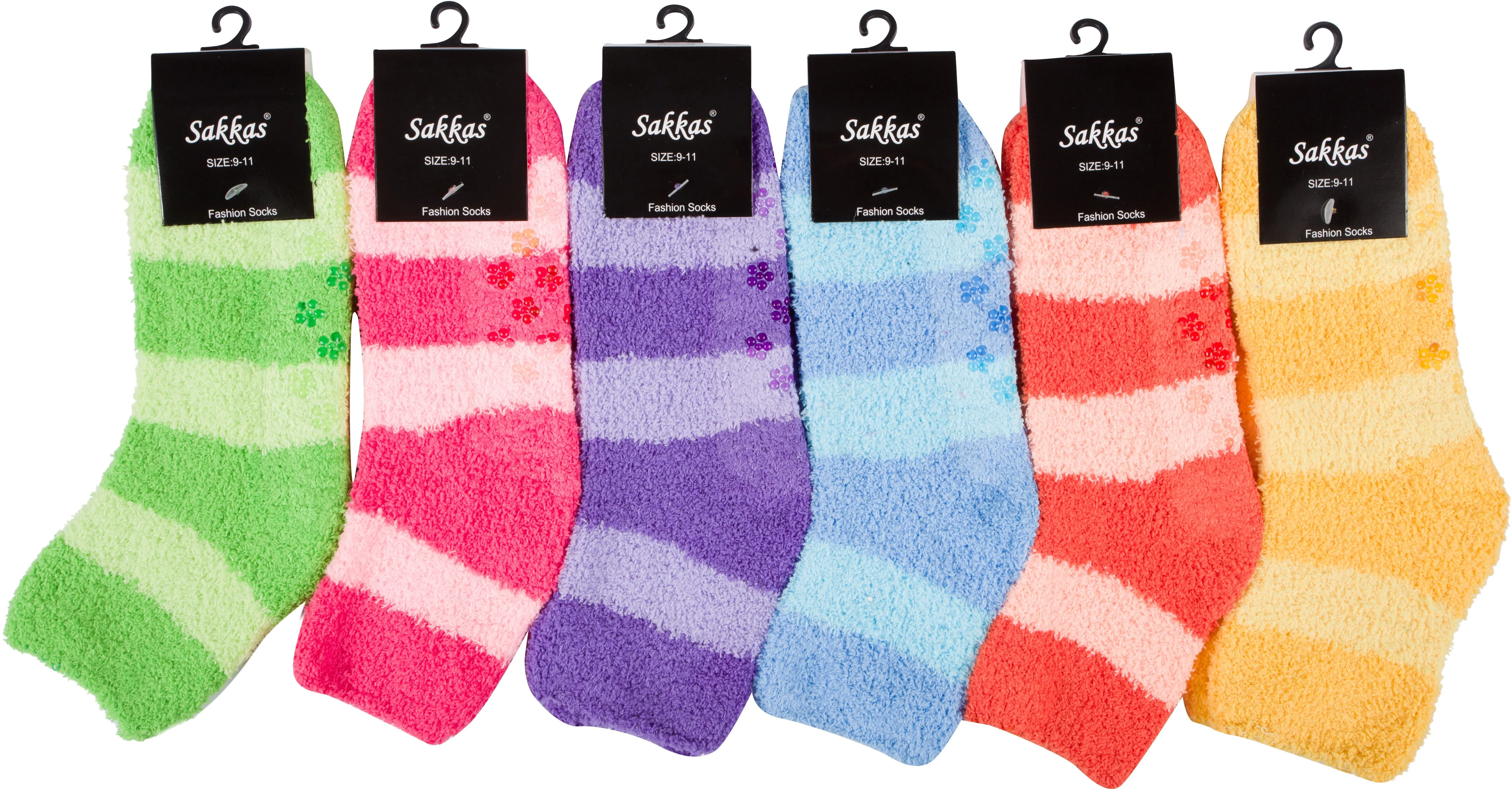 Sakkas Super Soft Anti-Slip Fuzzy Ankle Socks Value Assorted 6-Pack