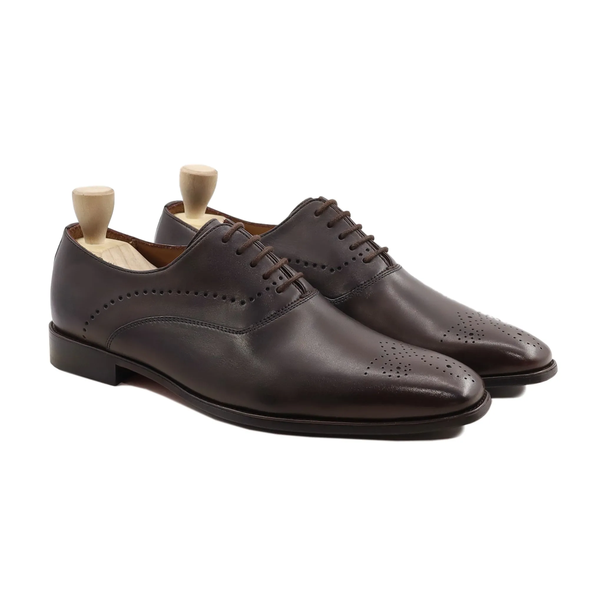 Smed - Men's Dark Brown Calf Leather Oxford Shoe