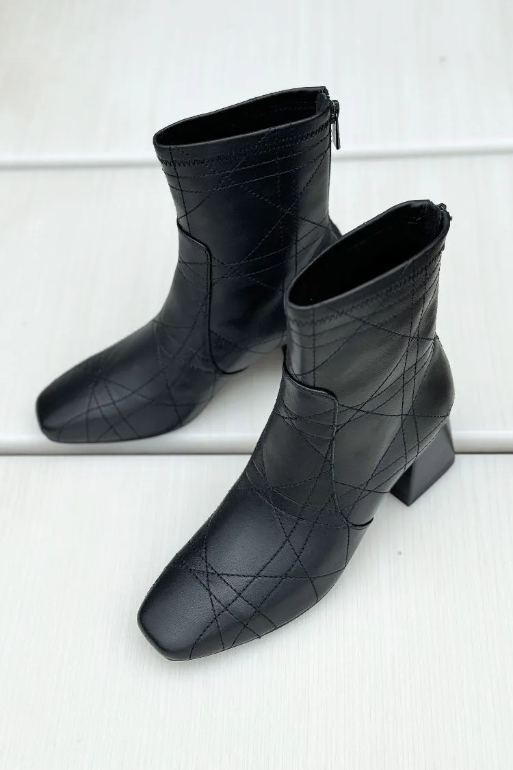 Vian Applique Leather Boots