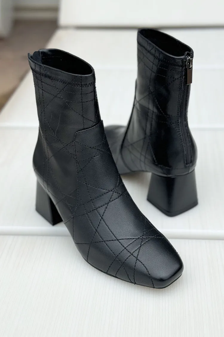 Vian Applique Leather Boots