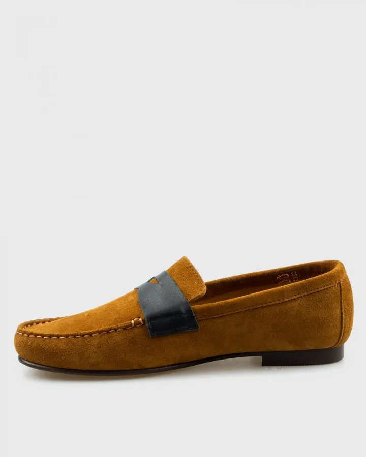 VINCENT & FRANKS VF64ANTI_ AZUL SUEDE LOAFER