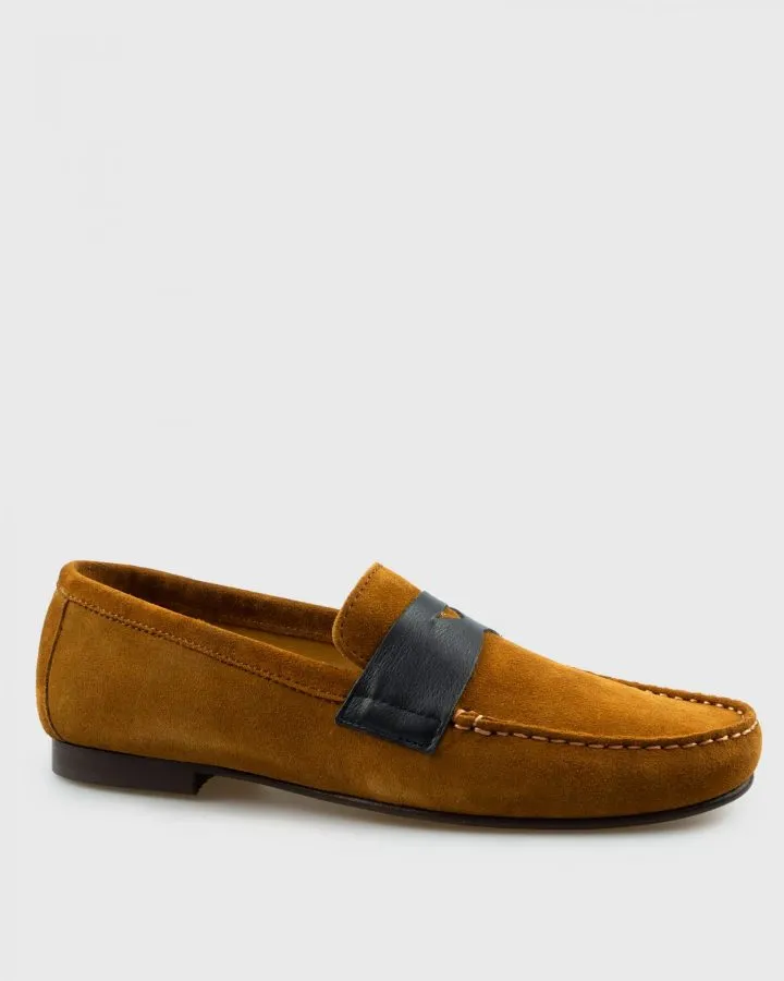 VINCENT & FRANKS VF64ANTI_ AZUL SUEDE LOAFER