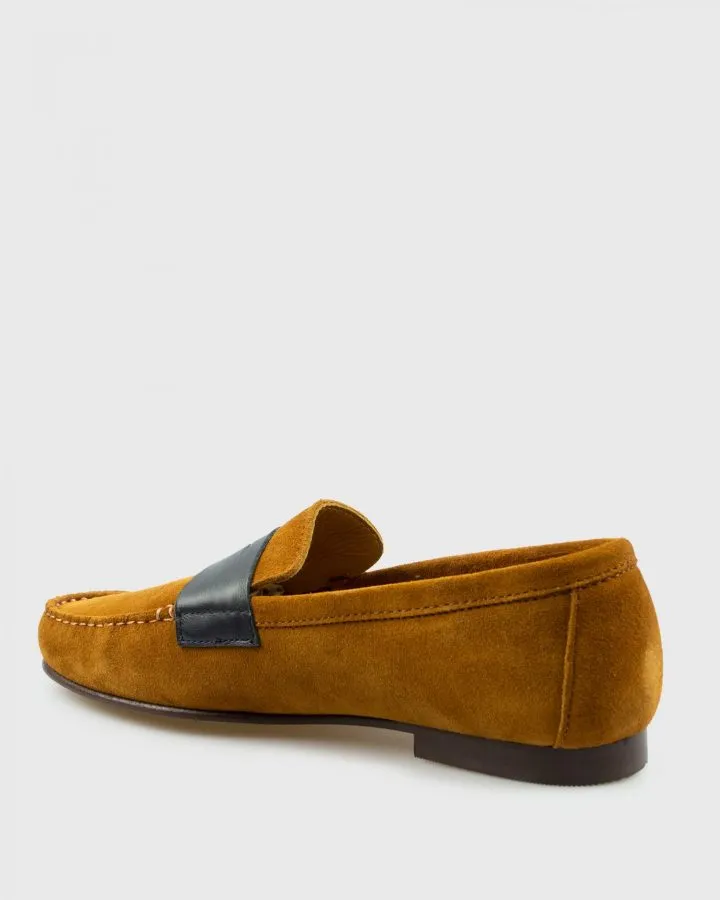 VINCENT & FRANKS VF64ANTI_ AZUL SUEDE LOAFER