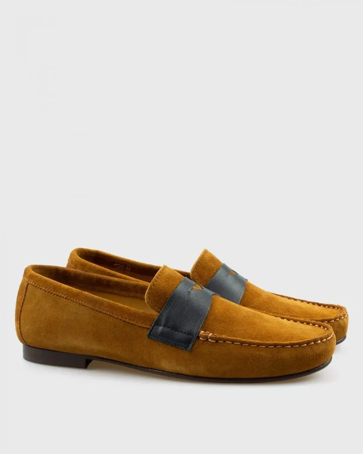 VINCENT & FRANKS VF64ANTI_ AZUL SUEDE LOAFER