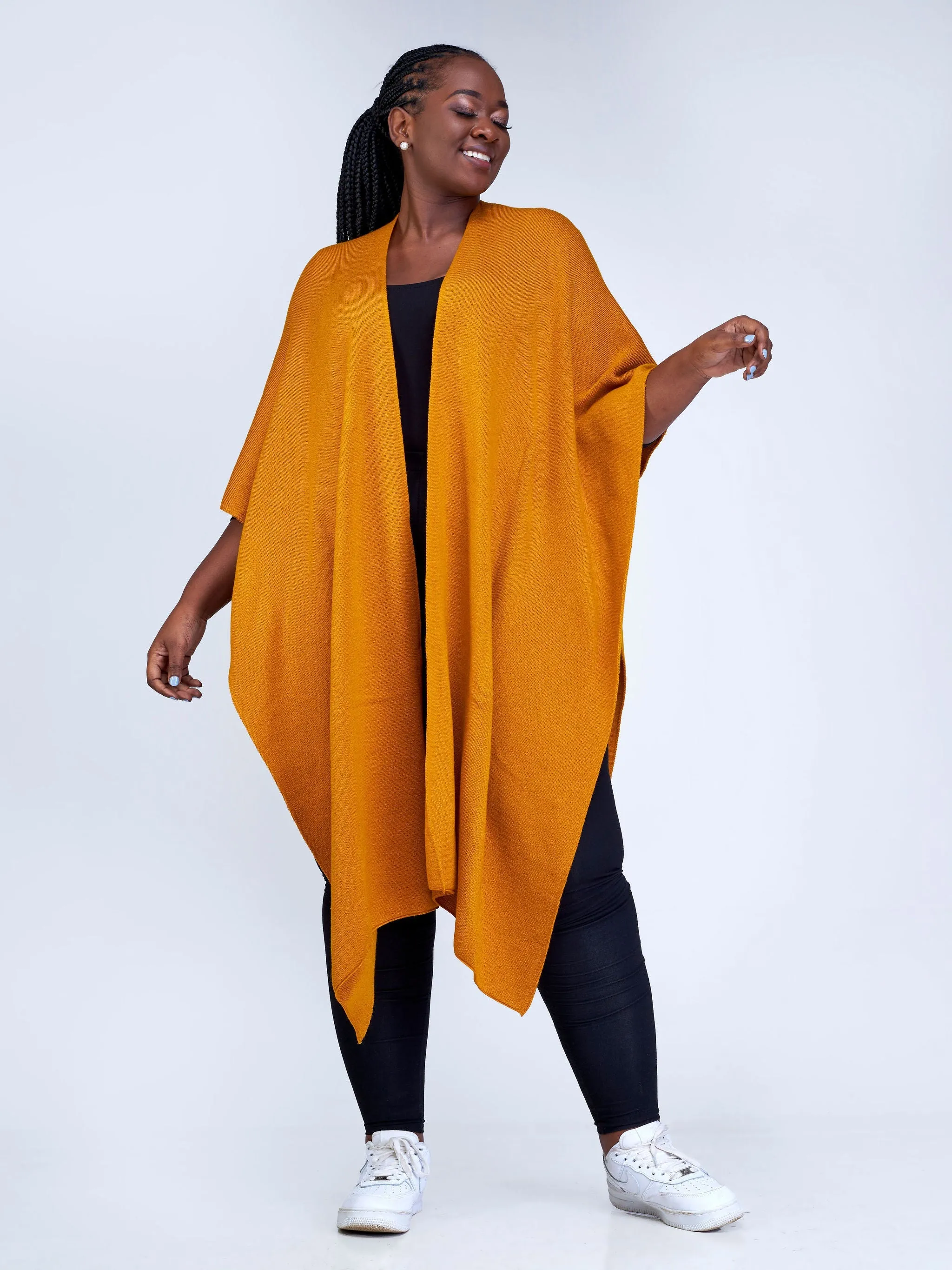 Vivo Essentials Double Layered Shawl (Without Fringe) - Mustard