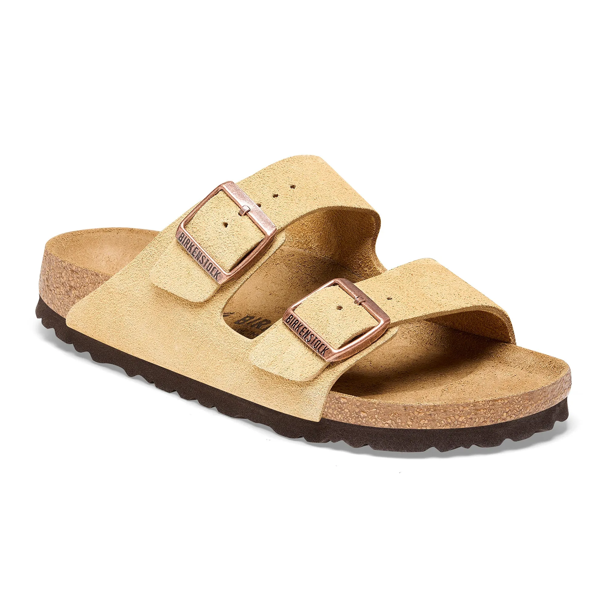 Women's Birkenstock Arizona Suede Leather Color: Latte Cream