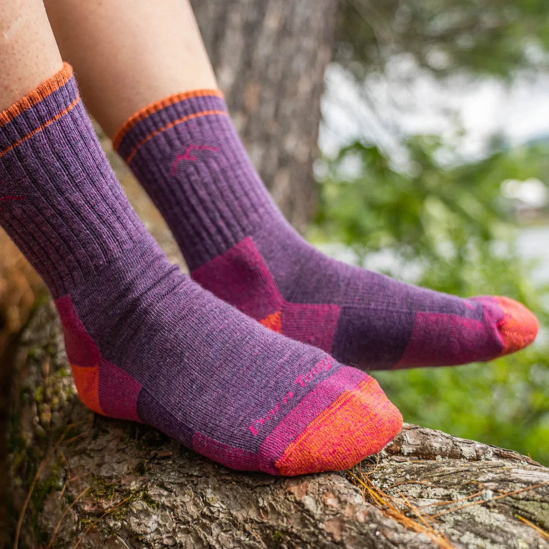 Women's Hiker Micro Crew Midweight Hiking Sock - Plum Heather