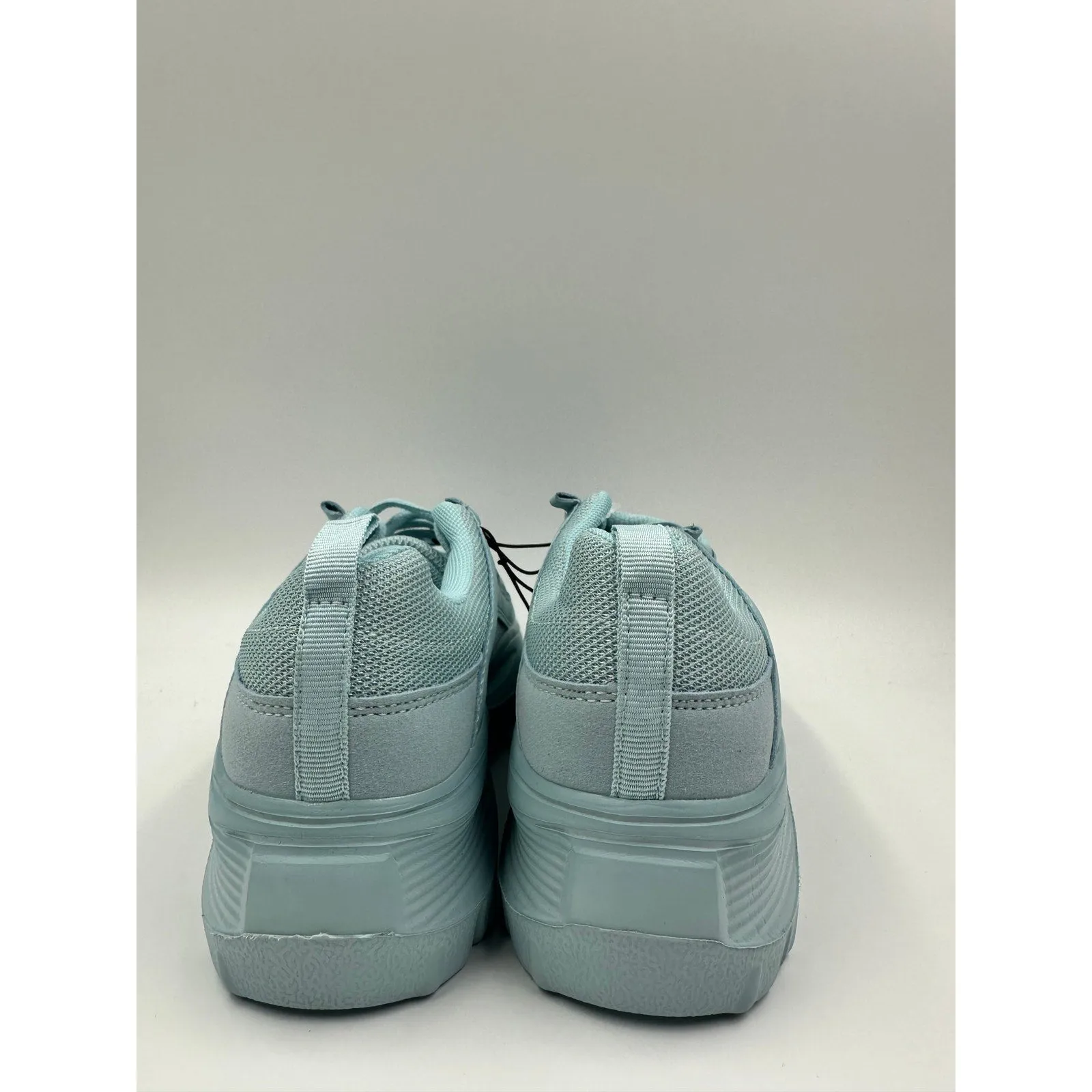 Women's Size 5.5, All Baby Blue Chunky 90s Style Sneakers with Thick Foam Sole