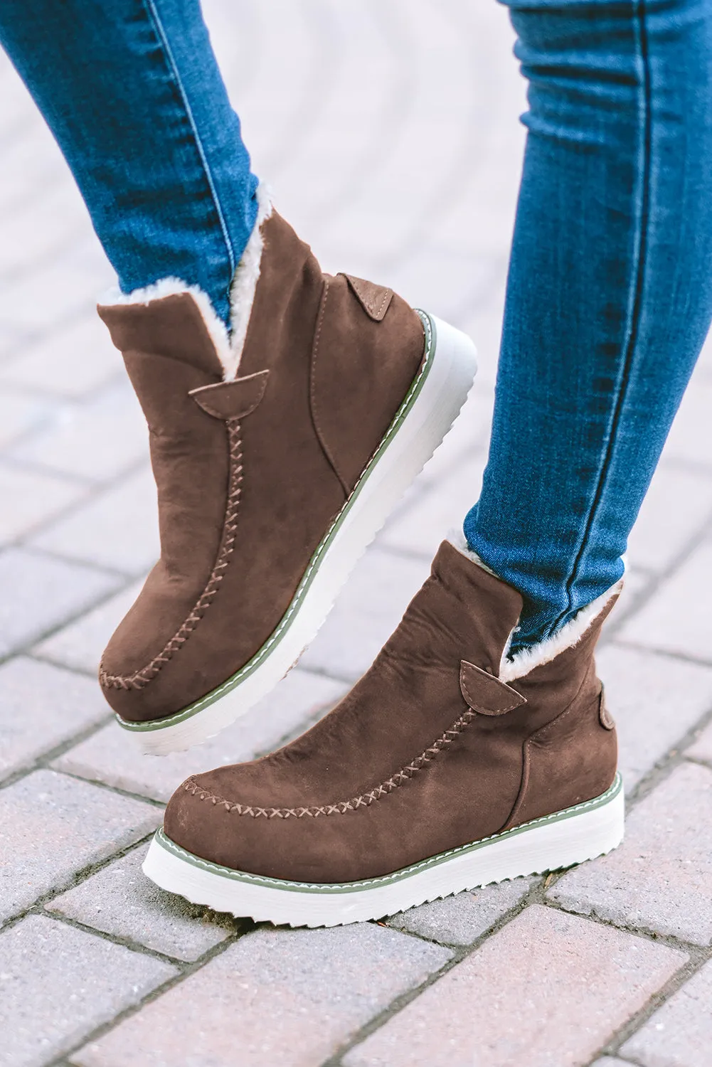 Women's Stitching Suede Plush Lining Winter Boots