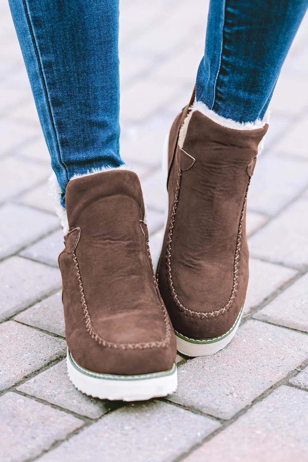 Women's Stitching Suede Plush Lining Winter Boots