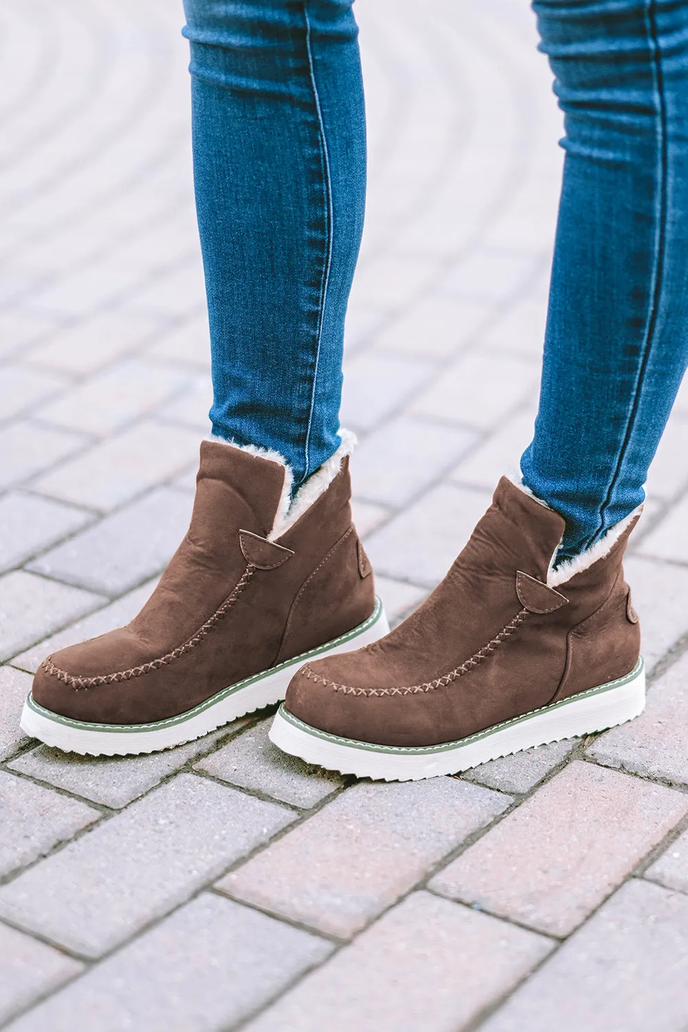 Women's Stitching Suede Plush Lining Winter Boots