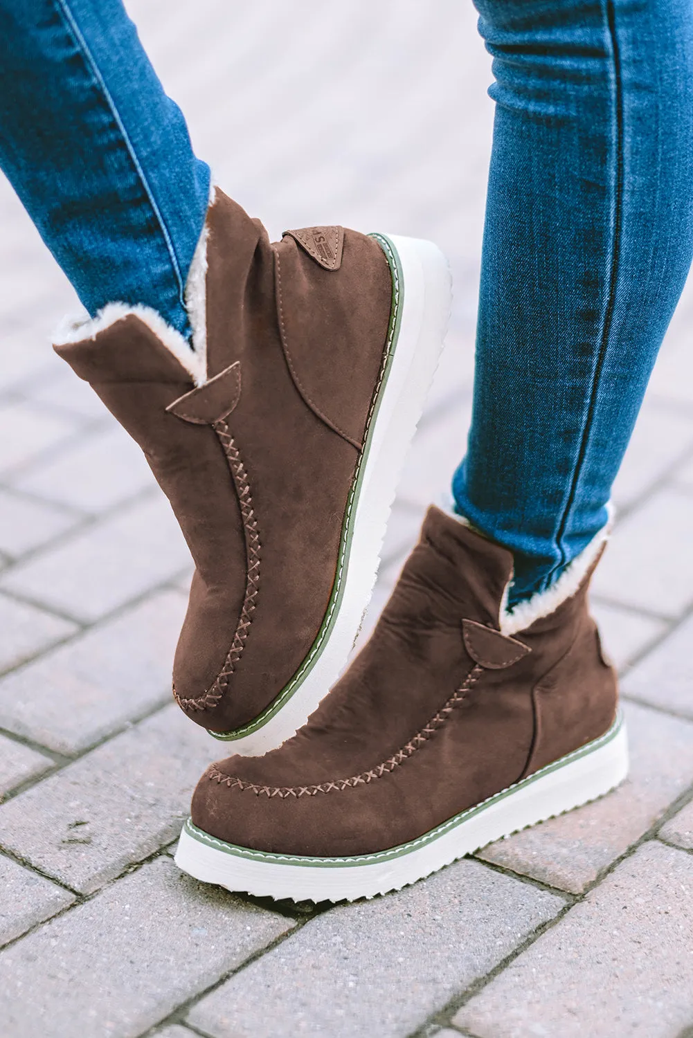 Women's Stitching Suede Plush Lining Winter Boots